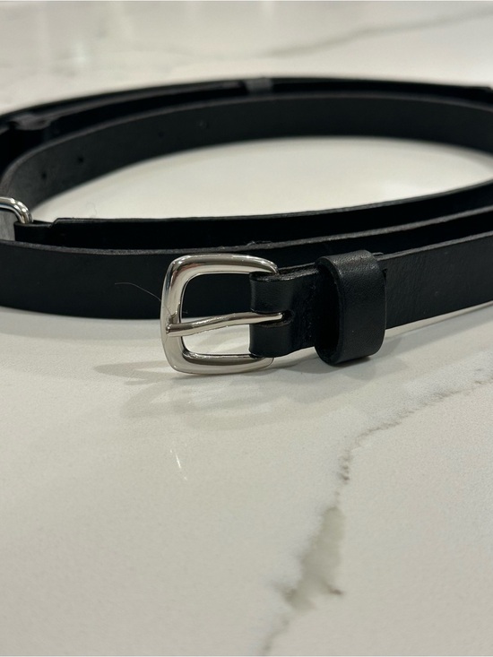 Lafayette 148 Black Leather Triple Wrap Belt Womens L/XL Silver Buckle Classic